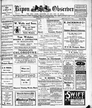 cover page of Ripon Observer published on May 22, 1913