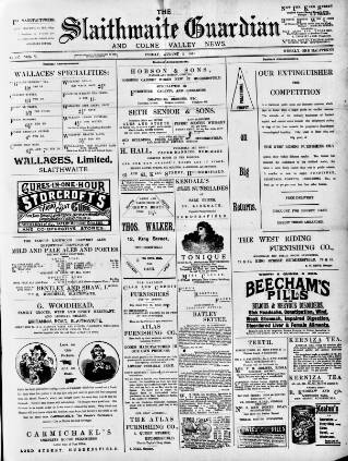 cover page of Colne Valley Guardian published on August 2, 1901