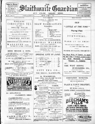 cover page of Colne Valley Guardian published on June 13, 1902
