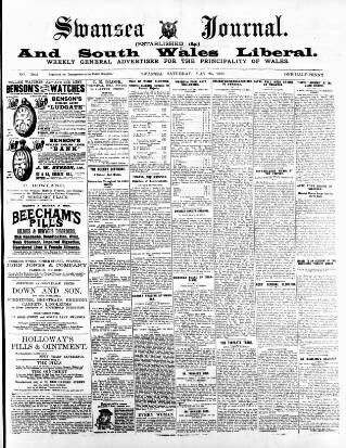 cover page of Swansea Journal and South Wales Liberal published on May 26, 1900