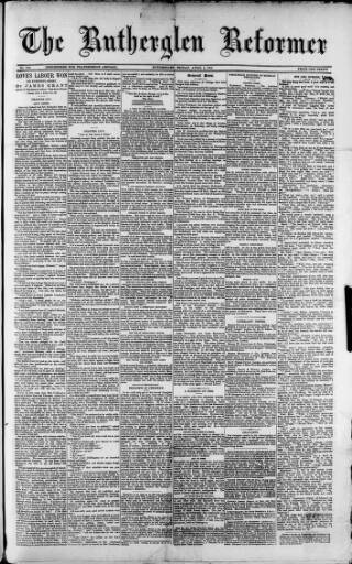 cover page of Rutherglen Reformer published on April 1, 1892