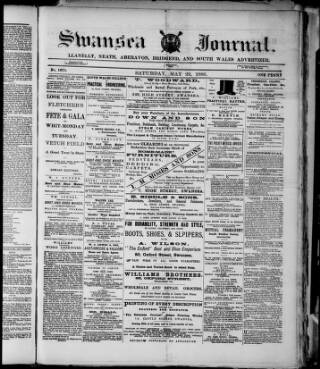 cover page of Swansea Journal published on May 22, 1886