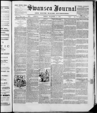 cover page of Swansea Journal, Commercial, Literary, and Agricultural Advertiser published on November 2, 1888