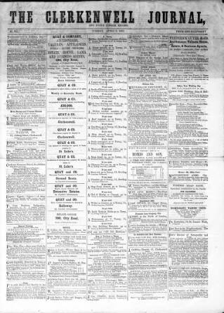 cover page of North London Record published on April 1, 1862