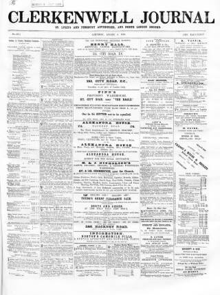 cover page of North London Record published on August 8, 1868