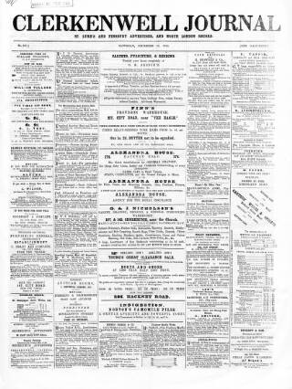 cover page of North London Record published on December 12, 1868