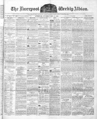 cover page of Liverpool Albion published on April 1, 1882