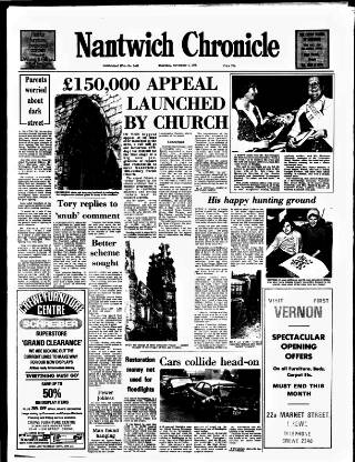 cover page of Nantwich Chronicle published on November 2, 1978