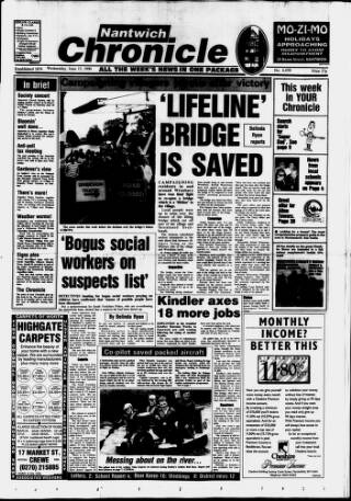 cover page of Nantwich Chronicle published on June 13, 1990