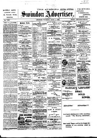 cover page of Swindon Advertiser published on April 1, 1902