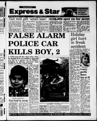 cover page of Wolverhampton Express and Star published on August 2, 1994
