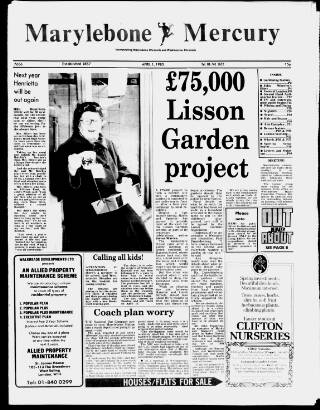cover page of Marylebone Mercury published on April 1, 1983
