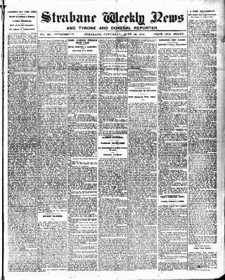 cover page of Strabane Weekly News published on June 13, 1914