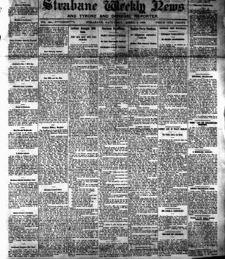 cover page of Strabane Weekly News published on April 1, 1916