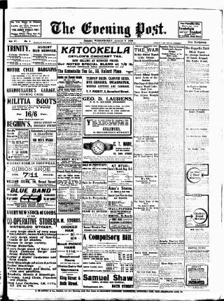 cover page of Jersey Evening Post published on August 2, 1916