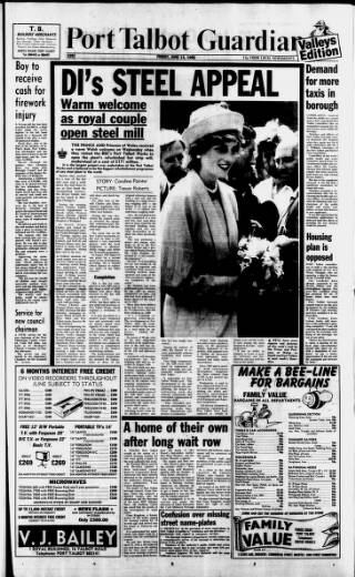 cover page of Port Talbot Guardian published on June 13, 1986