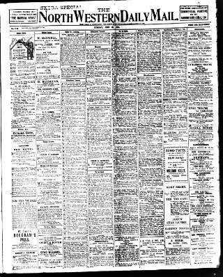 cover page of North West Evening Mail published on June 13, 1911