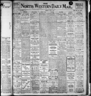 cover page of North West Evening Mail published on May 22, 1915