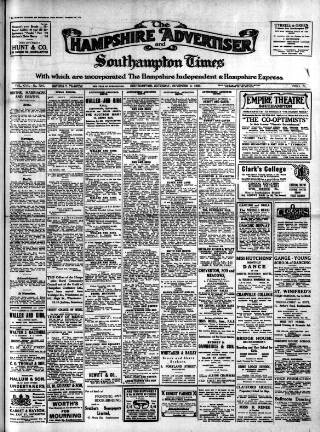 cover page of Hampshire Advertiser published on November 2, 1929