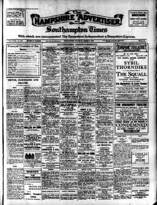 cover page of Hampshire Advertiser published on August 2, 1930