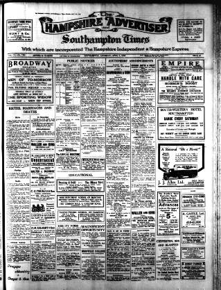 cover page of Hampshire Advertiser published on April 1, 1933