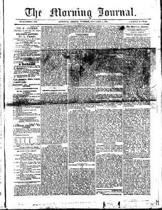 cover page of Morning Journal (Kingston) published on November 2, 1875