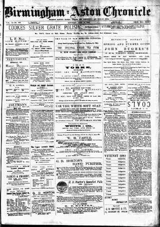 cover page of Birmingham & Aston Chronicle published on June 13, 1885