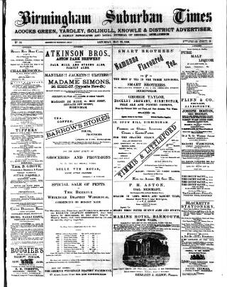 cover page of Birmingham Suburban Times published on May 22, 1886