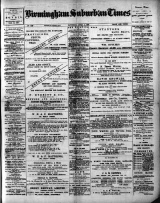 cover page of Birmingham Suburban Times published on April 1, 1893