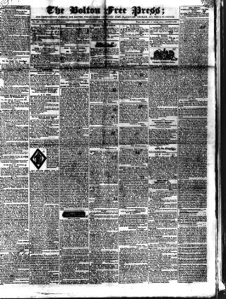cover page of Bolton Free Press published on June 13, 1840