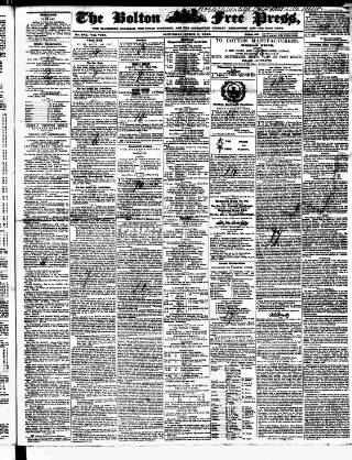 cover page of Bolton Free Press published on April 1, 1843