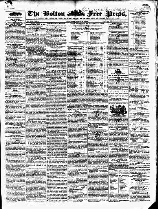 cover page of Bolton Free Press published on August 2, 1845