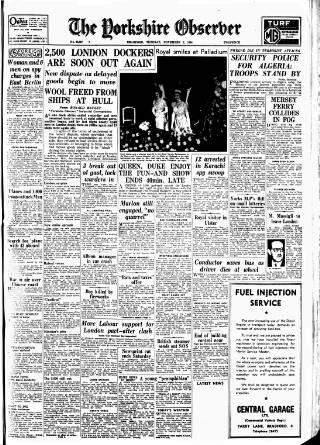 cover page of Bradford Observer published on November 2, 1954