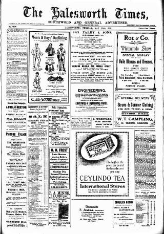 cover page of Halesworth Times published on May 22, 1917