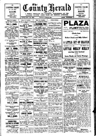 cover page of Flintshire County Herald published on June 13, 1941