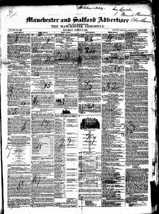 cover page of Manchester & Salford Advertiser published on August 2, 1845