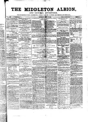 cover page of Middleton Albion published on April 1, 1865