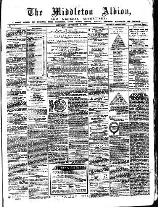 cover page of Middleton Albion published on November 2, 1867