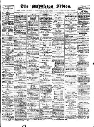 cover page of Middleton Albion published on December 13, 1873