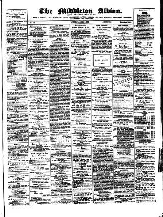 cover page of Middleton Albion published on April 1, 1876