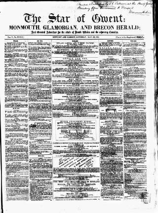 cover page of Star of Gwent published on May 22, 1858