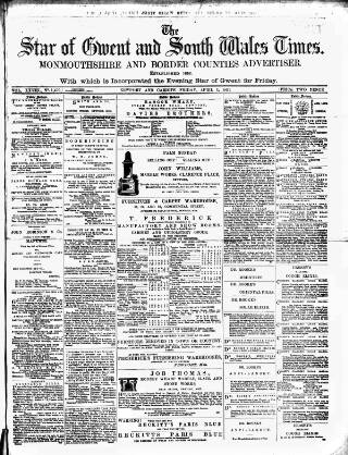 cover page of Star of Gwent published on April 1, 1881