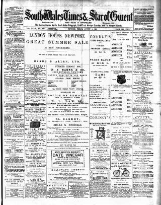 cover page of Star of Gwent published on August 2, 1895