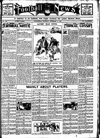cover page of Football News (Nottingham) published on November 2, 1912