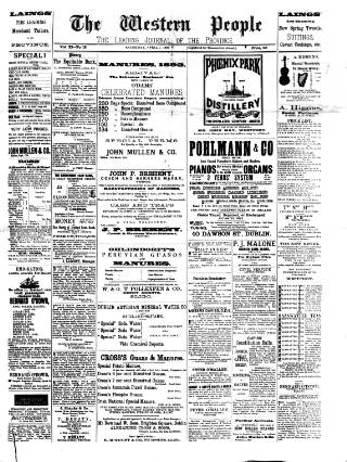 cover page of Western People published on April 1, 1893
