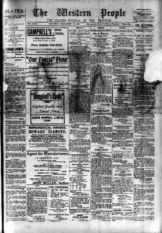 cover page of Western People published on September 28, 1912