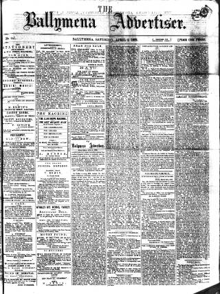 cover page of Ballymena Advertiser published on April 1, 1876