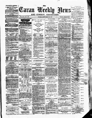 cover page of Cavan Weekly News and General Advertiser published on September 28, 1877