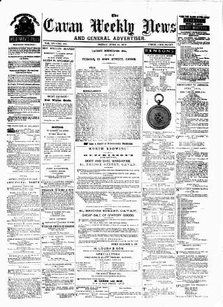 cover page of Cavan Weekly News and General Advertiser published on June 13, 1879