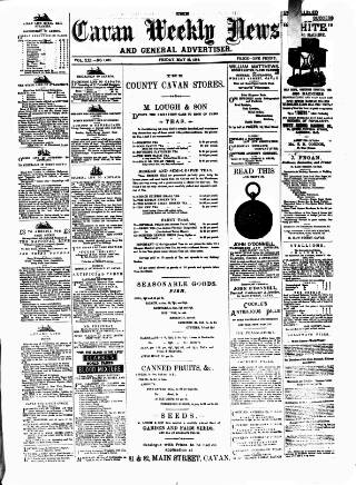 cover page of Cavan Weekly News and General Advertiser published on May 22, 1885